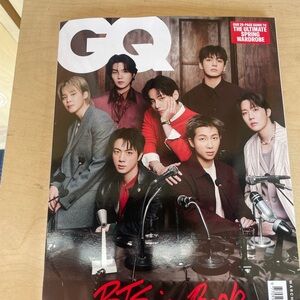 GQ Magazine UK edition Cover Featuring BTS - Red & Black Accents